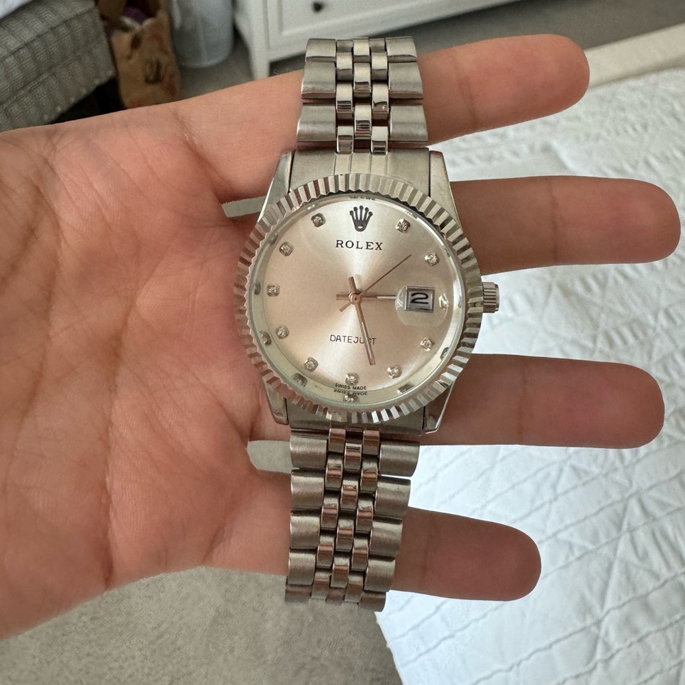 FAKE Rolex Silver Watch